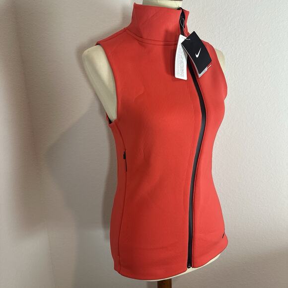 NWT NIKE Womens Red Zip Vest Small Thermafit Slim Running Athleisure Hiking GORP - Picture 7 of 13